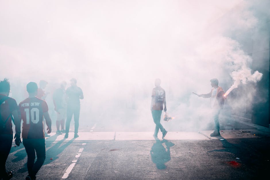 Red Star Belgrade stadium crowd passionate fans flares