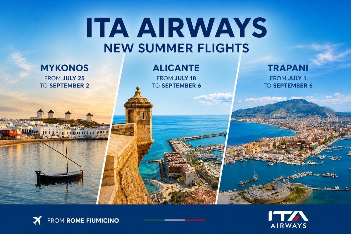 ITA Airways, Yaz için Mikonos, Alicante ve Trapani'ye Uçak Hattı Eklüyor