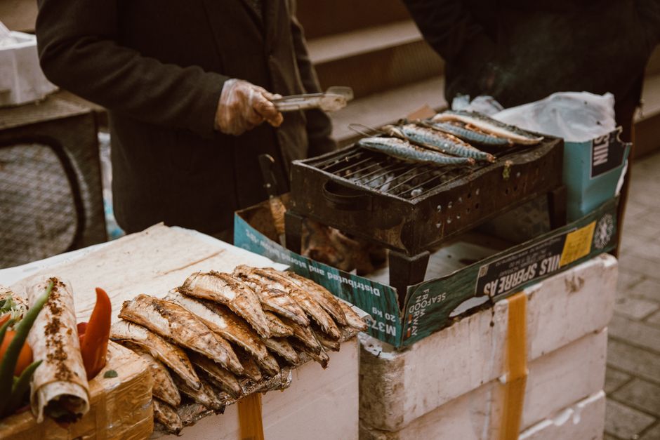 Grilled fish and rice local market Socotra