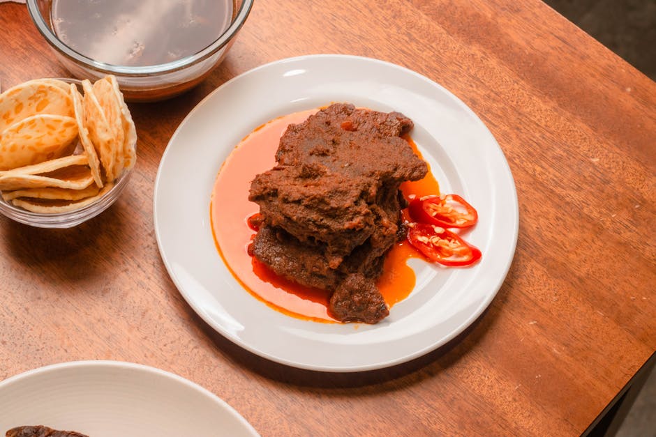 Stifado beef stew Zakynthos local dish plate presentation