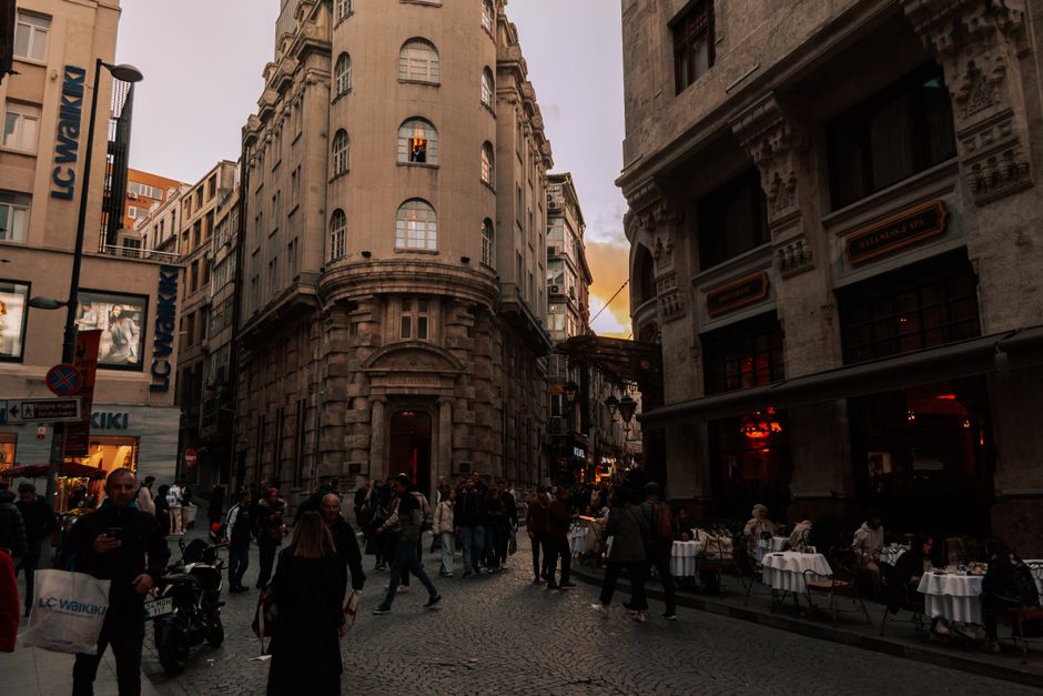 Kneza Branimira Street Banja Luka pedestrian zone cafes evening