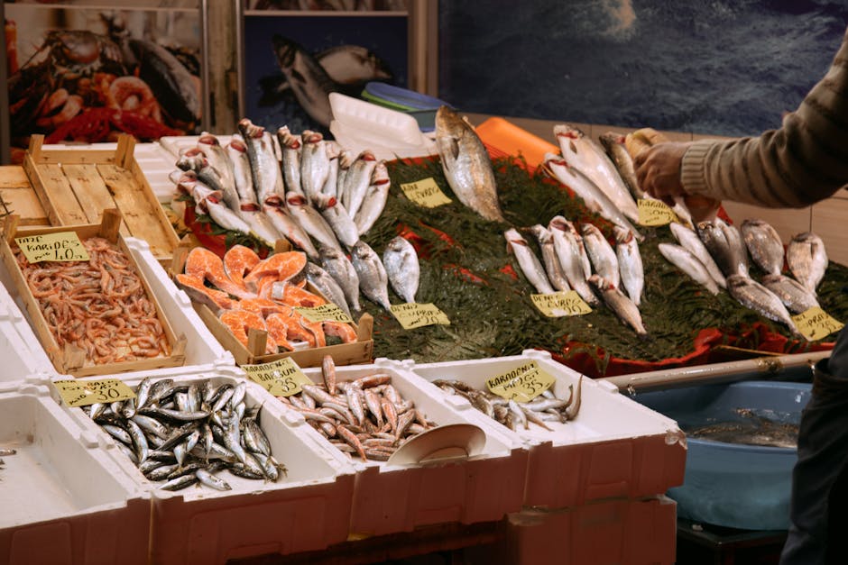 Varvakios Agora Athens central market fresh fish meat stalls
