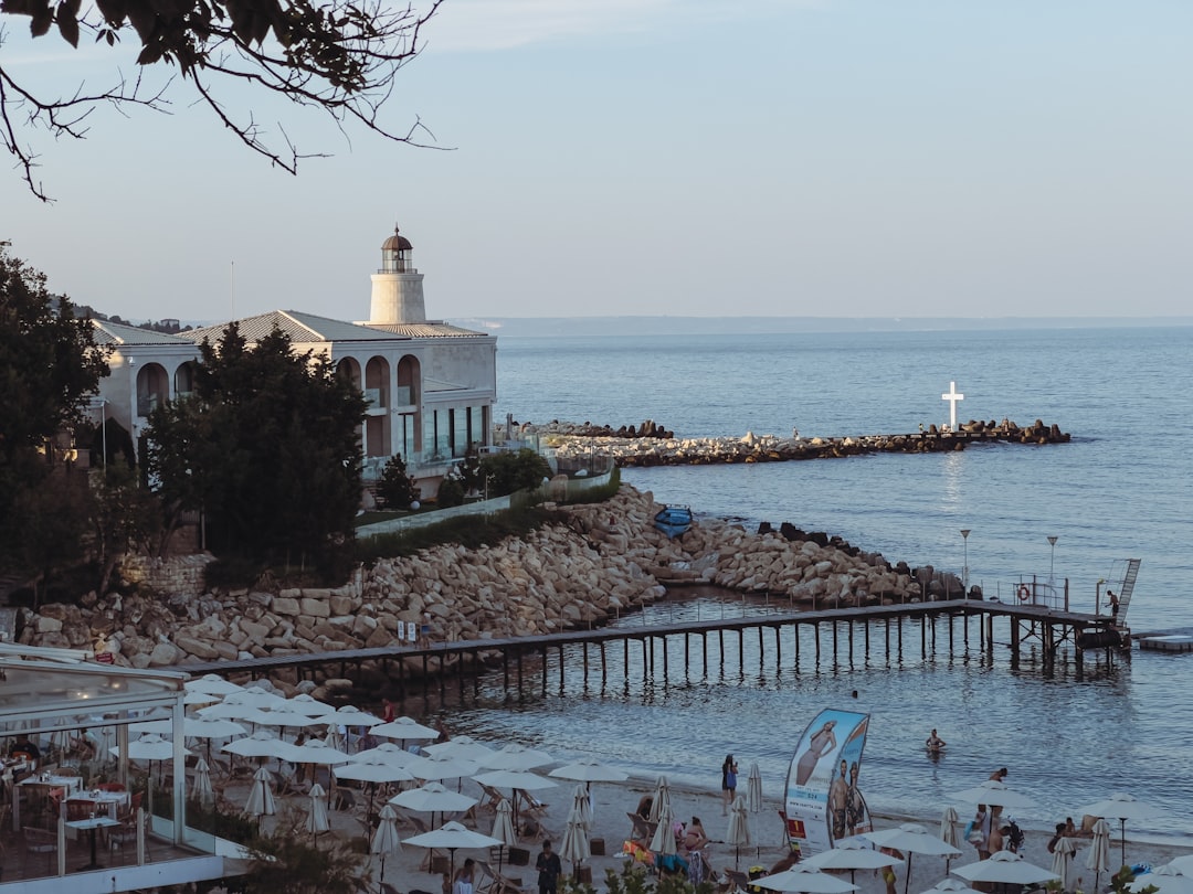 Varna nightlife bars Strandya district evening lights
