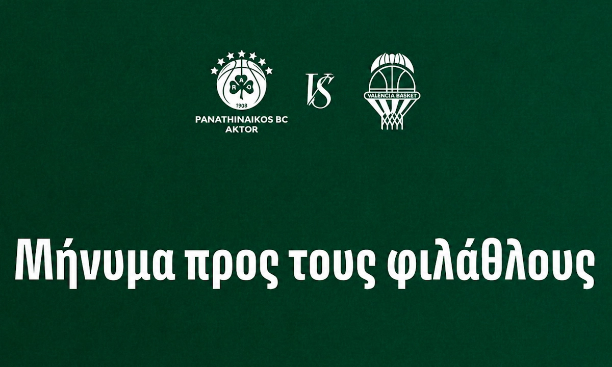 Panathinaikos, Valencia ile Oyun için Barış ve Tam Kapsayıcı katılımı Çağrısı Yaptı