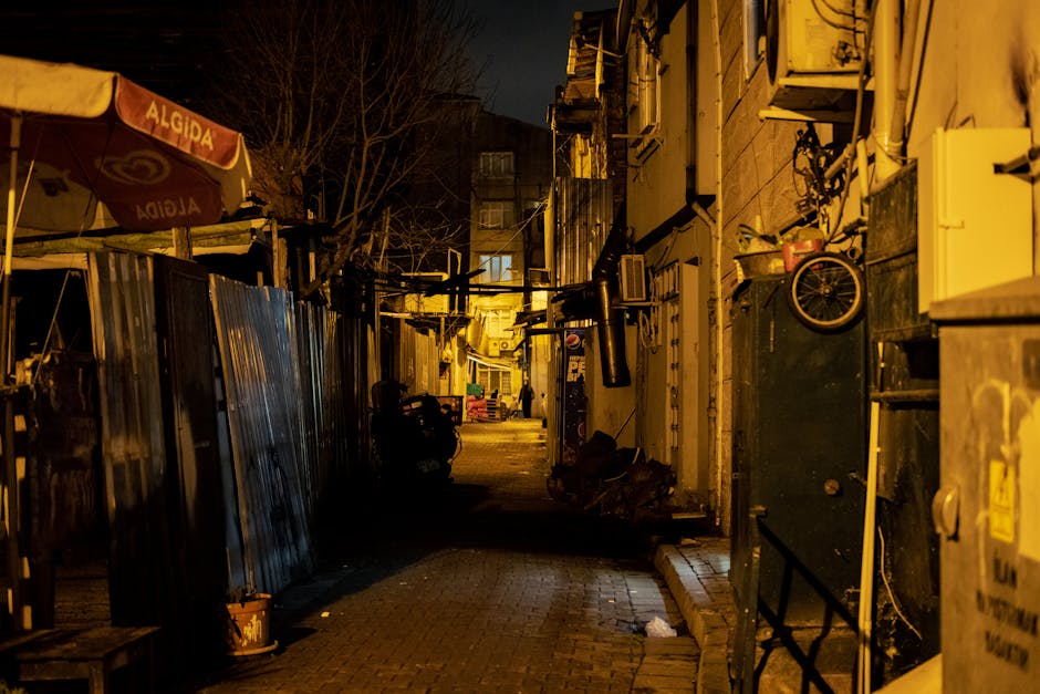 Kruševo Town Night Street Lights Quiet Balkan Atmosphere