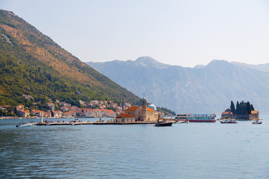 Perast Montenegro Our Lady of the Rocks island artificial island church