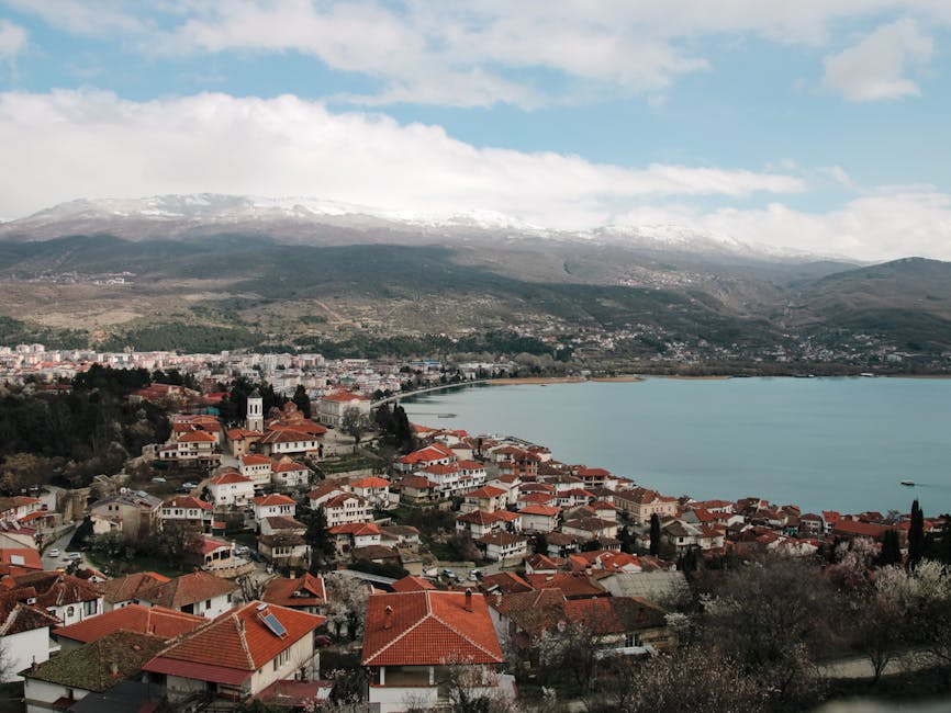 Kruševo Town Square North Macedonia Little Prespa Lake View