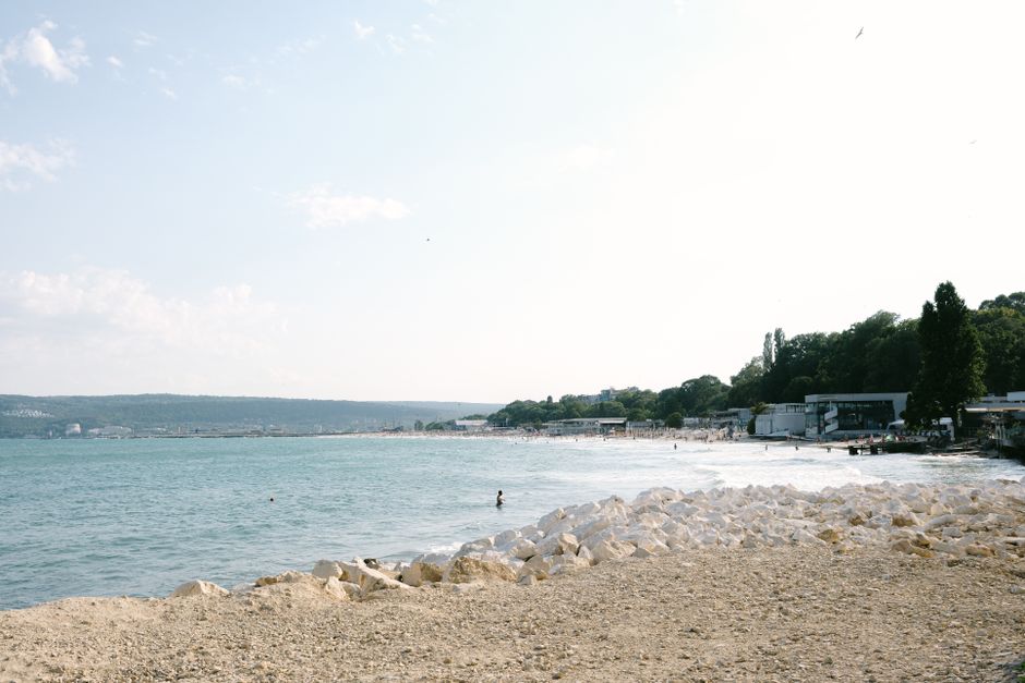 Varna Beach Bulgaria city center promenade surfers waves